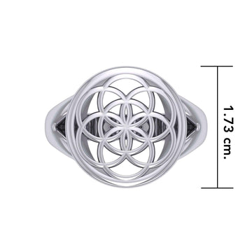 Flower Of Life Silver Ring TRI201 - Jewelry